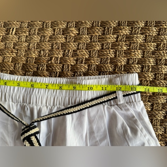 NWT CELLABIE High Waist Pleated White Cotton Shorts Size XL - Picture 9 of 9